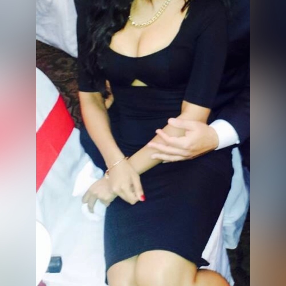 Black midi pencil dress